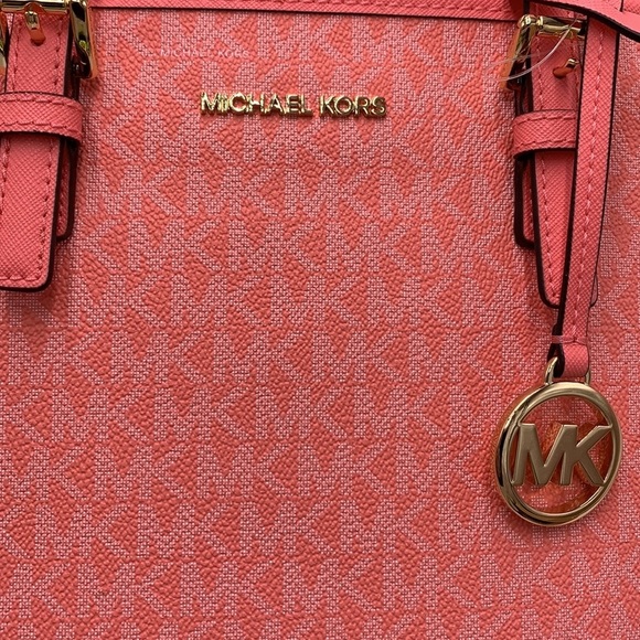 MICHAEL KORS CARRYALL XSMALL CONVERTIBLE TOP ZIP TOTE XBODY GRAPEFRUIT MULTI - Picture 14 of 16